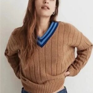 Madewell Tipped V-Neck
Oversized Sweater *Heather
Caramel*
